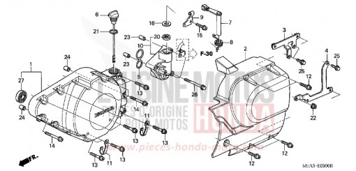 PANNEAU CARTER-MOTEUR G. VTX1300S3 de 2003
